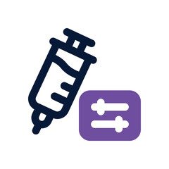 vaccine development duotone icon. Sleek and modern vector icon for websites, mobile apps, marketing materials, and corporate design. Fully scalable and ready to use.