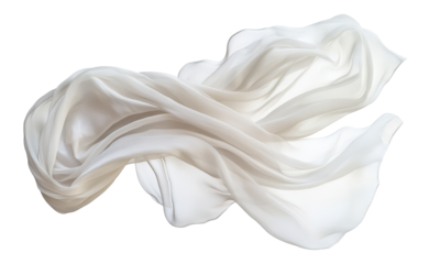 White chiffon fabric flowing with soft fluid movement