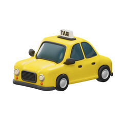 yellow taxi car 3d illustration