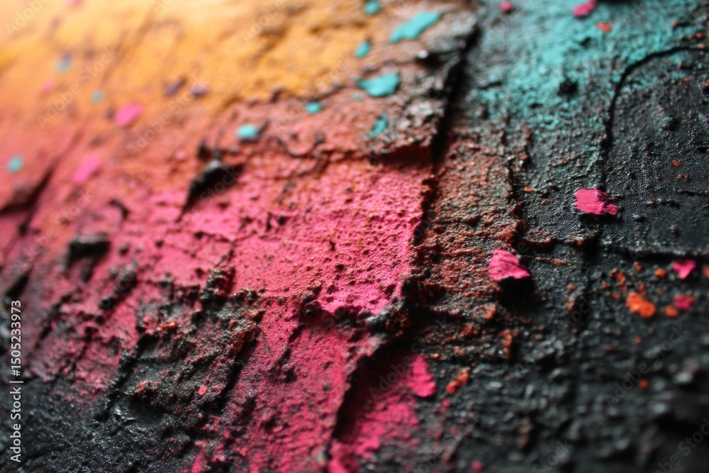 Poster Colorful abstract texture showcasing vibrant hues and depth in an artistic display on a surface
