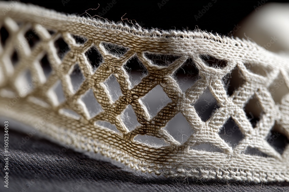Leinwandbilder detailed view of delicate lacework showcasing intricate patterns and craftsmanship in textile art