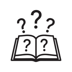 Open Book with Floating Question Marks Concept
