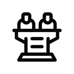 committee line icon. Clean and minimalist vector icon for websites, mobile apps, presentations, and logos. Fully scalable and customizable for any project.