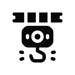 hook crane glyph icon. Strong and solid vector icon for websites, mobile interfaces, presentations, and visual branding. High quality and easy to edit.