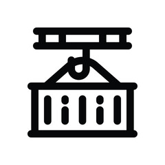 container line icon. Clean and minimalist vector icon for websites, mobile apps, presentations, and logos. Fully scalable and customizable for any project.