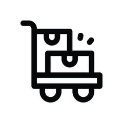 trolley line icon. Clean and minimalist vector icon for websites, mobile apps, presentations, and logos. Fully scalable and customizable for any project.