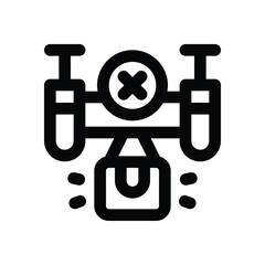 drone delivery line icon. Clean and minimalist vector icon for websites, mobile apps, presentations, and logos. Fully scalable and customizable for any project.