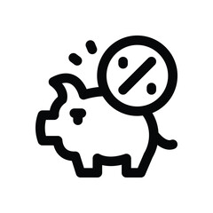 piggy bank line icon. Clean and minimalist vector icon for websites, mobile apps, presentations, and logos. Fully scalable and customizable for any project.
