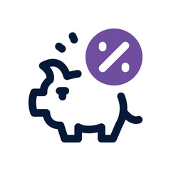 piggy bank duotone icon. Sleek and modern vector icon for websites, mobile apps, marketing materials, and corporate design. Fully scalable and ready to use.