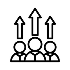 Human resources outline icon. Human resources icon isolated on white background. Transparent background, minimalist symbol. Vector images