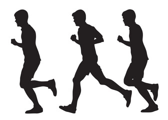 People athletes on running race on white background