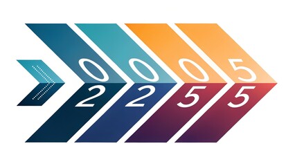 Four-Step Arrow Infographic with Numbers