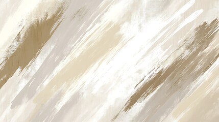 Obraz premium Abstract Brushstroke Background Featuring Diagonal Swipes Of Cream Brown And Beige On A White Canvas Texture