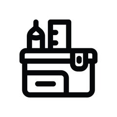 pencil case line icon. Clean and minimalist vector icon for websites, mobile apps, presentations, and logos. Fully scalable and customizable for any project.
