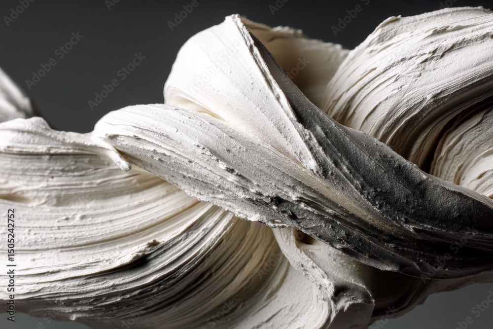 Aufkleber Whipped cream texture displayed in a smooth swirling pattern on a dark background