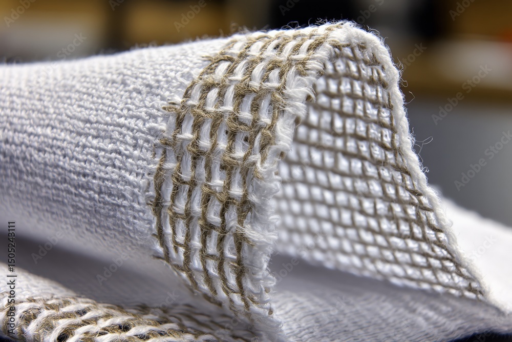 Poster high-quality textile showcasing unique woven patterns and textures for crafting or home decor