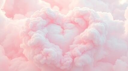 Fototapeta premium Celestial Heart A Dreamy Pink Cloud Heart Formation
