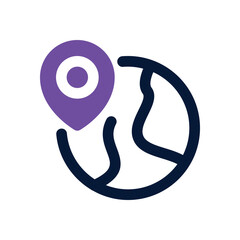 global delivery duotone icon. Sleek and modern vector icon for websites, mobile apps, marketing materials, and corporate design. Fully scalable and ready to use.