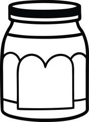 a Clipart of glass jar of jam food icon.