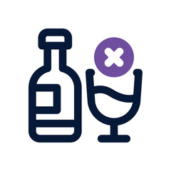 no alcohol duotone icon. Sleek and modern vector icon for websites, mobile apps, marketing materials, and corporate design. Fully scalable and ready to use.