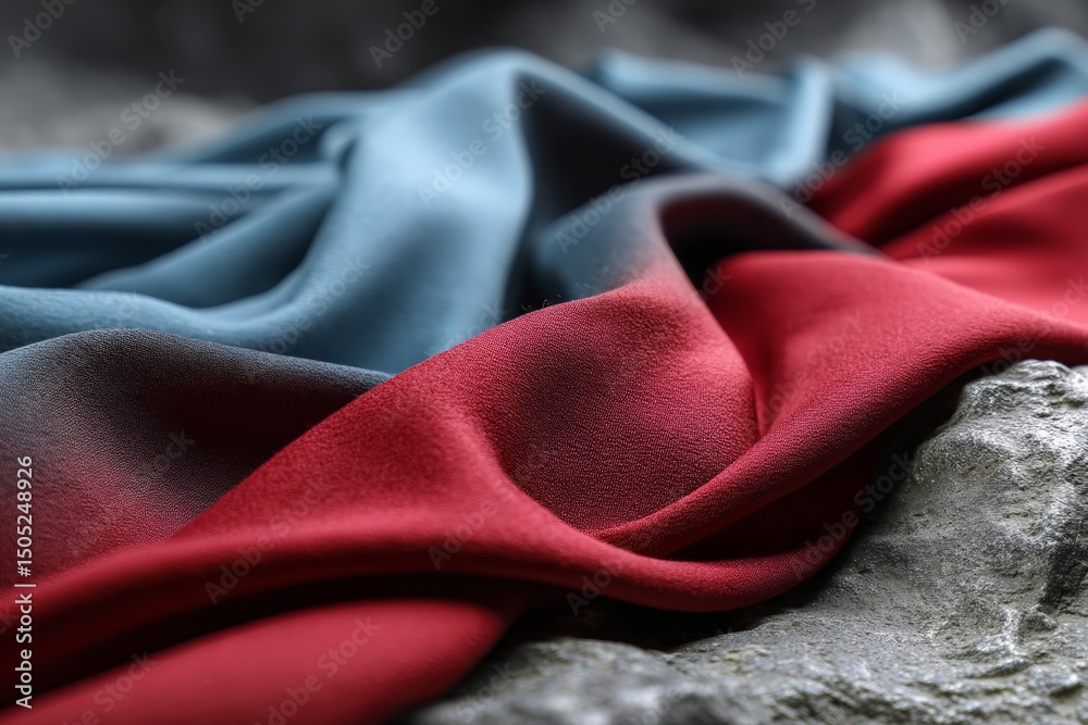 Aufkleber rich velvet fabric draped gracefully on a textured surface in soft lighting during a serene indoor s