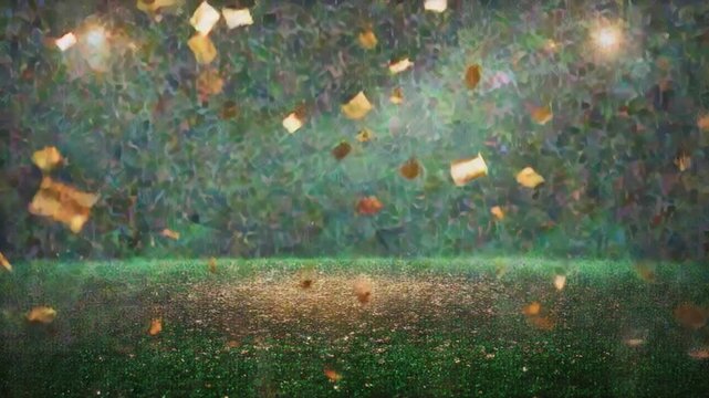 Sparkling Celebration: A Festive Background of Green and Gold