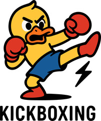 Duck kickboxing with fiery power