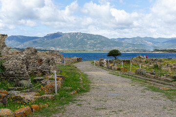 Particolari del Parco archeologico di Nora, in Sardegna 