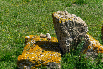 Particolari del Parco archeologico di Nora, in Sardegna 