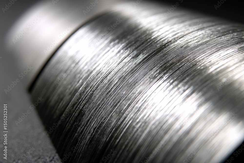 Aufkleber close-up of shiny metallic surface revealing intricate details and texture in workshop setting