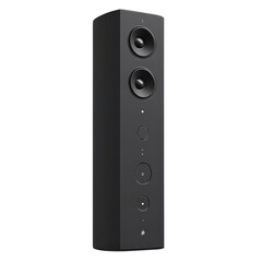 Obraz premium Immersive sound experience of a sleek black speaker tower offering a crisp on transparent background
