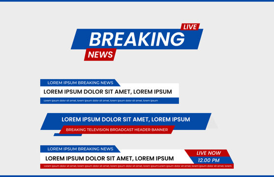 Illustration vector graphic of breaking news and third layer. Suitable for broadcast, live streaming etc.