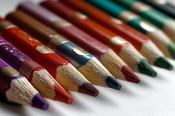 Fototapeta premium Colorful pencils arranged in a vibrant display ready for artistic creativity