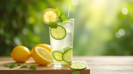 mojito cocktail with lime , Refreshing_cucumber_cocktail,_lemonade,_detox_wate
