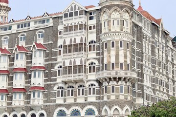 Naklejka premium The Taj Mahal Palace Hotel Photography While Traveling Mumbai. One Of The Luxurious Hotels In India