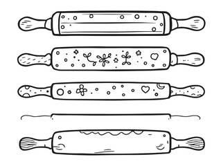 simple rolling pin line art for kitchen design