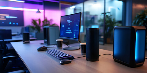 Voice-Activated Office Setup with AI Assistant and Smart Devices