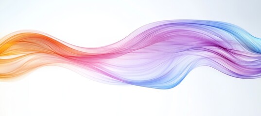 Gentle Delicate And Vivid Abstract Design Of Fluid Colorful Transparent Waves On White Background