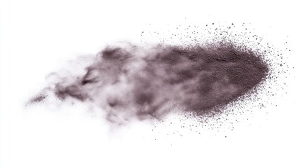 Dark gray powder explosion against a white background.