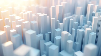 Fototapeta premium Abstract 3D background with creative modern design elements illustrating economic data and financial charts. High-quality, detailed visual for business, finance, and data analysis concepts.
