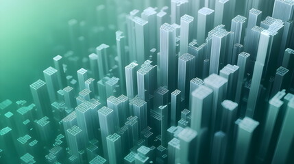 Fototapeta premium Abstract 3D background with creative modern design elements illustrating economic data and financial charts. High-quality, detailed visual for business, finance, and data analysis concepts.