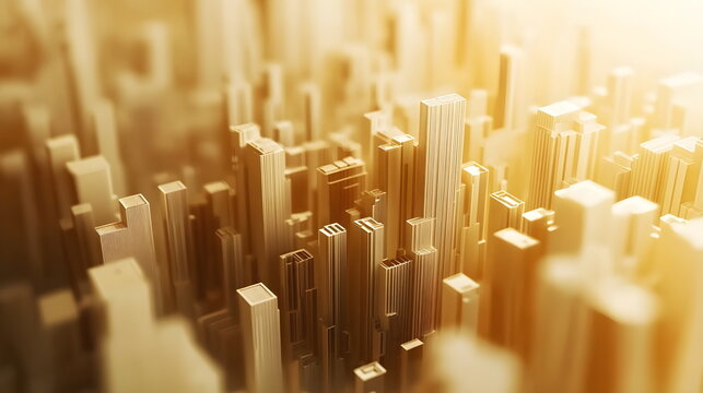 Abstract 3D background with creative modern design elements illustrating economic data and financial charts. High-quality, detailed visual for business, finance, and data analysis concepts.