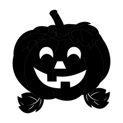 Halloween pumpkin silhouette collection. Vector illustration isolated on a white background