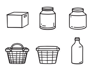 storage container line art design for modern organization solutions