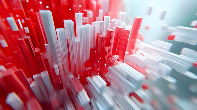 Abstract 3D background with creative modern design elements illustrating economic data and financial charts. High-quality, detailed visual for business, finance, and data analysis concepts.