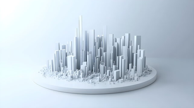 Abstract 3D background with creative modern design elements illustrating economic data and financial charts. High-quality, detailed visual for business, finance, and data analysis concepts.