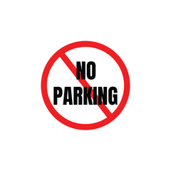 No parking sign . traffic parking ban sign vector illustration.