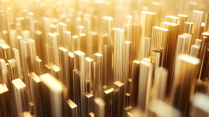 Obraz premium Abstract 3D background with creative modern design elements illustrating economic data and financial charts. High-quality, detailed visual for business, finance, and data analysis concepts.
