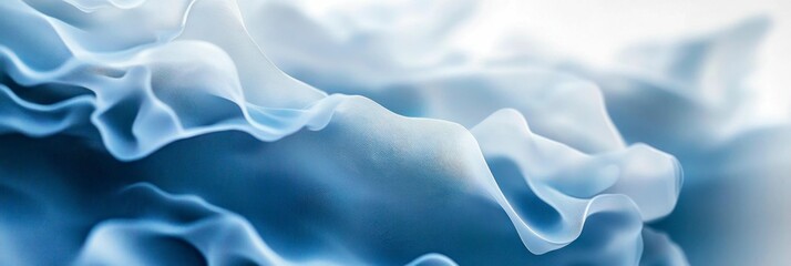 Obraz premium Abstract Blue Fabric Waves Soft Flowing Textured Background Image