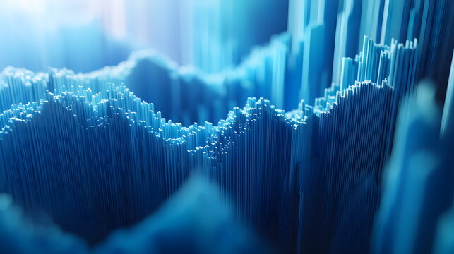 Abstract 3D background with creative modern design elements illustrating economic data and financial charts. High-quality, detailed visual for business, finance, and data analysis concepts.